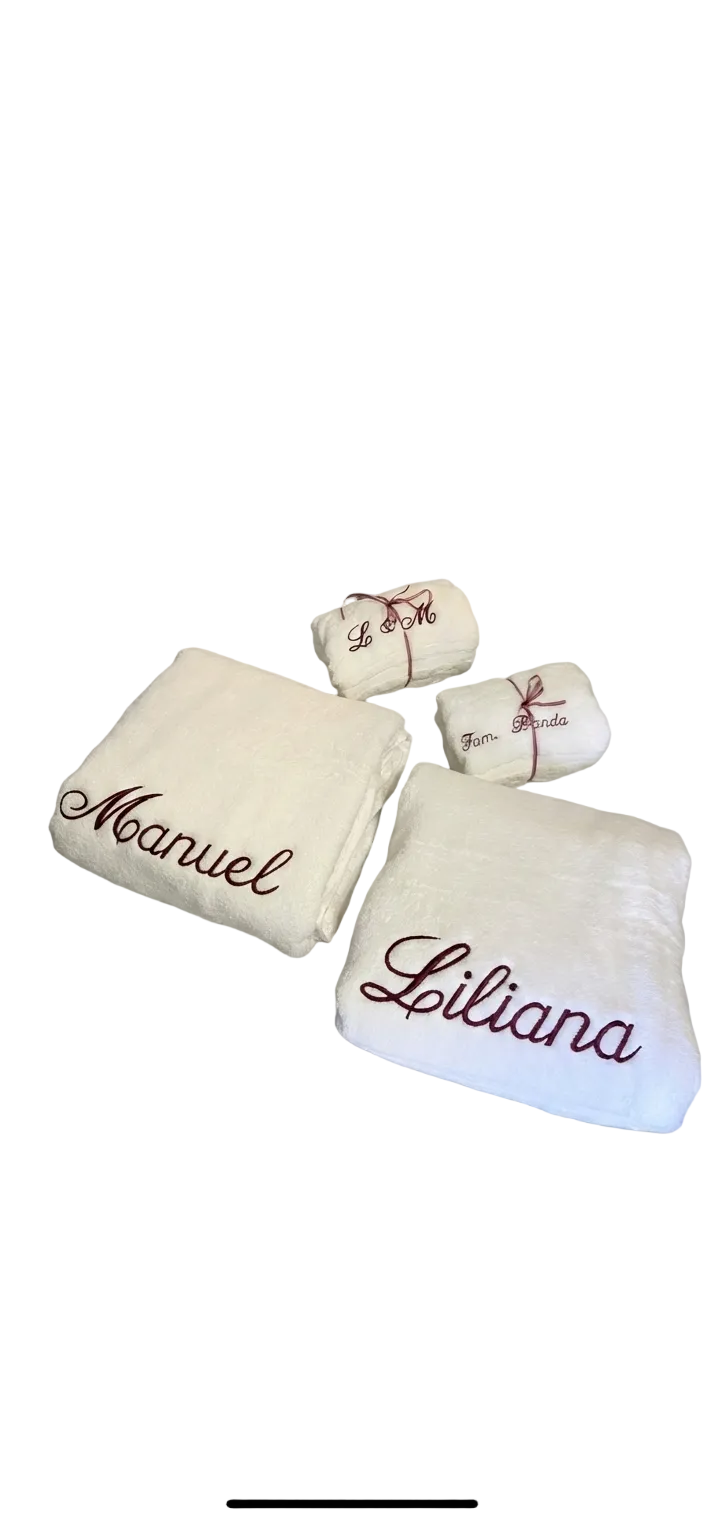 Custom Name Embroidered Towel Set